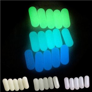 Od 6*15mm lysande färgad kvarts Terp Pearl Pill Reting Insert Spinning Glowing Dab Pills Capsule Glow Green Blue Light for Nail Banger Bong
