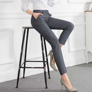 Professionelle Hosen Damen Frühling und Herbst Mode Casual Damen Slim Hohe Taille Füße Arbeitshose 210527