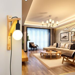 Wall Lamp Japanese Light For Dining Room Bedroom Bed Bedside Plug In EU UK US E27 Bulb Artistic Fixtures