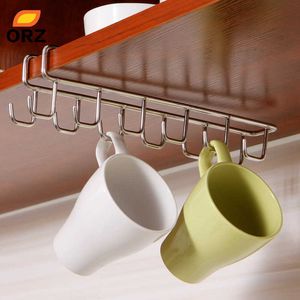 ORZ Kitchen Utensils Organizer Shelf Storage Towel Hooks Housekeeper Hangers Cabinet Storage Shelves For Kitchen Convenience 210705