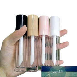 Packing Bottles Sale 8ml Thick Wall Clear Lipgloss Tube Big brush Cosmetic Lip Gloss Packaging Container with White Black Lid