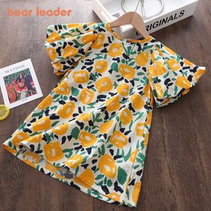 Bärenführer Mädchen Baby Casual Prinzessin Kleider Koreanische Stil Sommer Kinder Print Party Kostüm Kinder Elegante Süße Vestidos 3-7Y 210708