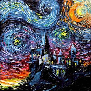 Starry Night Home Decor Большая живопись маслом на холсте ремесла / HD Print Wall Art Фотографии Настройка допустимы 21081407