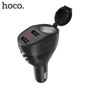 Hoco duplo carregador de carro USB + slot de isqueiro com display LED 96W 3.1A adaptador de carregador de carros de carregamento rápido para iPhone 11 Pro