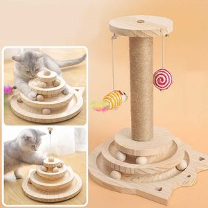 3 livelli Cat Toy Tunnel Catnip Scratching Cat Mouse Kitten Training Intelligence Pet Cat Toys Tracks Tower Ball per gatti Kitten 210929