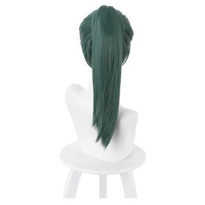 30cm/50cm Jujutsu Kaisen Cosplay Wig Toge Inumaki Maki Zenin Green Long Ponitail Resistant Synthetic Hair Halloween Party Props Y0913