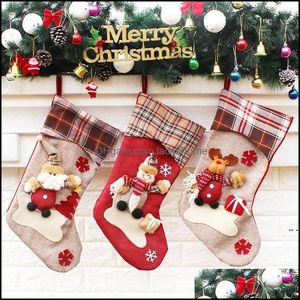 クリスマスの装飾のお祝いの家庭用雑談（ぶら下げ靴下素敵なギフトバッグ人形モデル漫画サンタクロース雪だるまの大きなストッキング部品