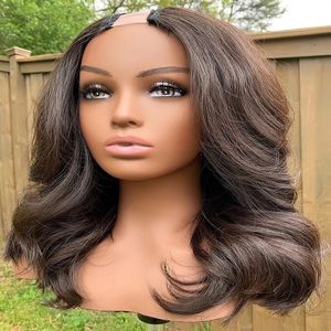 Body Wave Middle Part 2x4 U DEL PERIG GLUELess Wavy Human Hair Wigs For Black Women Natural 250% Density Remy Hairs 30 tumches
