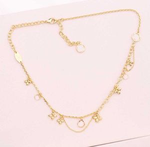 2021 Fashion style Top quality charm necklace and bracelet with flower shape design women wedding jewelry gift have stamp box PS4558