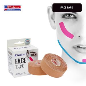 Kindmax Kinesiologie-Tape für Gesicht, V-Linie, Lifting-Maske, Faltenreduzierer, Hals, Augenpartie, unsichtbar, 2 Rollen Ellenbogen-Knie-Pads