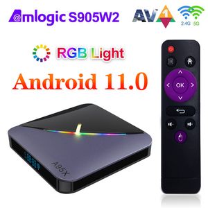 アンドロイド 11.0 TV ボックス 2 ギガバイト 16 ギガバイト A95X F3 空気 II Amlogic S905W2 Wifi BT5.0 AV1 HD 4K スマートメディアプレーヤークアッドコア Android11 TVbox 2G16G