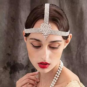 Hårklämmor Barrettes Boho Bridal Wedding Head Chain Rhinestone Jewelry for Women Water Drop Crystal Accessories Gifts