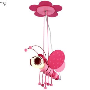 Lampade a sospensione a forma di ape a forma di simpatico cartone animato blu rosa E27 Lampada a sospensione a LED per bambini / principessa Camera da letto per ragazzi / ragazze Lampade da studio per camera da letto