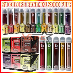 Bang XXL 2000 퍼프 일회용 포드 키트 전자 담배 800mAh 배터리 6ml 카트리지 미리 채워진 XXtra Vape Pen VS Geek Bar