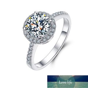 Anéis de cluster 925 Sterling Silver Anel Moissanite 1CT 2CT 3CT Rodada Diamante Solitaire Engagement para mulheres