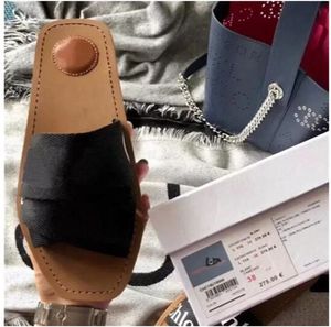 Дизайнерские высокие женские сандалии Woody Mules Slipper Slide Sandal Lady Lettering Fabric Outdoor Leather Sole Slides Вьетнамки