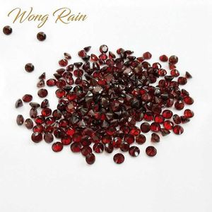 Wong Rain 20 PCS Top Quality Natural 2 MM Round Cut Garnet Loose Gemstone DIY Stones Decoration Fine Jewelry Wholesale Lots Bulk H1015