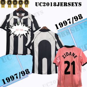 1997 1998 Ju 홈 멀리 셔츠 레트로 축구 유니폼 Zidane di livio deschamps del piero inzaghi 97 98 클래식 축구 셔츠