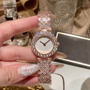 Ny rostfritt stål geometrisk kristall diamant klocka för kvinnor rhinestone quartz armbandsur kvinnlig minimalism klocka 26mm