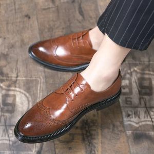 Bullock Carving style fashion Scarpe da uomo Mocassini Uomo Abito da festa Calzature da sera di grandi dimensioni: US6.5-US11