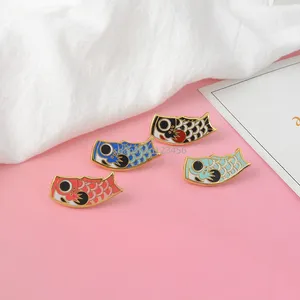 Little Fish Brosch Pins Cute Emamel Animal Lapel Pin For Women Men Top Dress Cosage Fashion Jewelry Will and Sandy