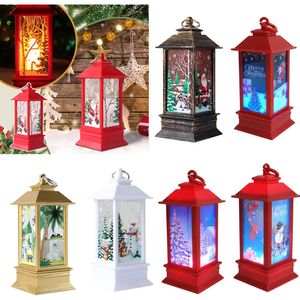 Mini lanterna de vela ao ar livre vintage com luz LED decoração de Natal mesa pendurado decorativo 5.5x2.1 polegadas