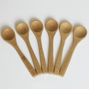 8 Colheres Pequenas de Bambu Natural Eeo-Friendly Mini Colheres de Mel Cozinha Mini Colher de Café Colher de Sorvete para Crianças 9~16cm DH2073