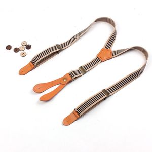 Estilo Y Voltar Mulheres Homens Elastic Suspenders Suspenders Strap com 4 Button Buracos Calças Ajustáveis ​​Chaves para Acessórios Unisex