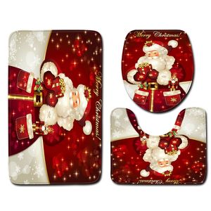 Kerst Sneeuwpop Gedrukt Toiletzitting Covers Tapijt Deurmat Badkamer Stuk Antislip Vloermat cm Xmas Decoratie
