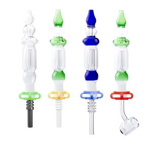 Headshop214 CSYC NC011 Glasbongs Calabash Auslaufsichere Pfeife 10 mm 14 mm Keramik Quarz Nagelclip ca. 8,15 Zoll Bunte Dab Rig Water Perc Bubbler Bong