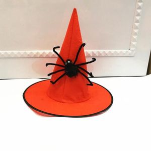 Cappello da festa in costume di Halloween cosplay berretto da mago halloweens spettacolo di pasqua puntello ragno nero berretto da strega berretti per feste cappelli