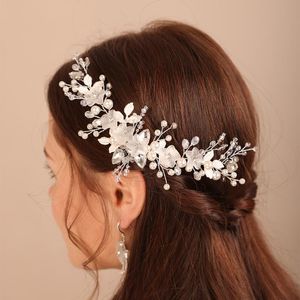 Kopfschmuck Mode Braut Haarschmuck Anzug Perle Strass Blume Hochzeit Stirnband und Ohrring handgemachte Party Prom Tiaras Kopfschmuck