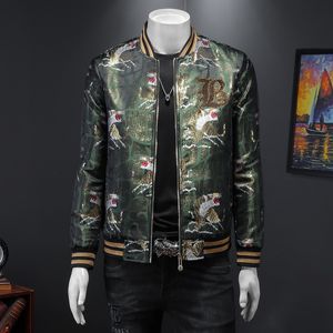 mens jacket 2023 spring and autumn new jacquard embroidery tide stand collar handsome baseball uniform top S-4XL