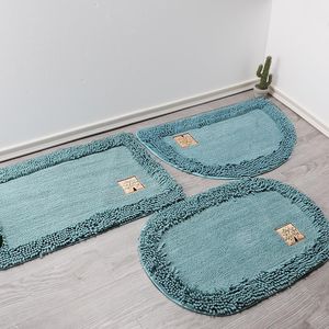 Bathroom Round Floor Mat Household Kitchen Absorbent Bedroom Study Living Room Non-Slip Door 80cm Long 50cm Wide Carpets