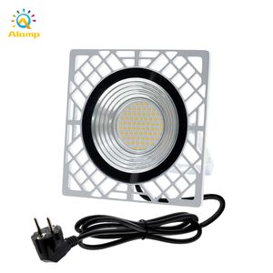 LED Flood Light with US EU Plug Reflector Floodlights IP66 Waterproof Aluminum 50W Work Lights Indoor Outdoor Wall Lamp