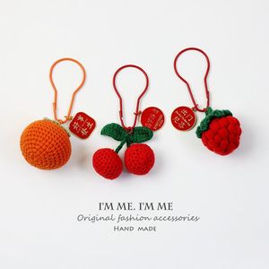 Keychains Strawberry Cherry Fruit Keychain Key Ring For Friend Gift Fashion Creative Simulation Food Pendant Bag Car Box