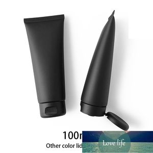 100ml fosco preto espremedor vazio garrafa 100g recipiente cosmético corporal creme loção pacote de viagem plástico tube macio livre