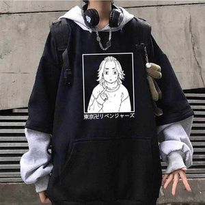 Anime Tokyo Revengers Manjiro Sano Hoodies Harajuku Casual Streetwear Grafik Sweatshirts Roupas Masculinas Y0804