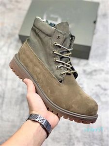 Stivali firmati Uomo Donna Scarpe Caviglia di alta qualità Inverno Tela Patchwork Cowboy Escursionismo Lavoro Rabarbaro Motocicletta a testa tonda Taglia 36-45