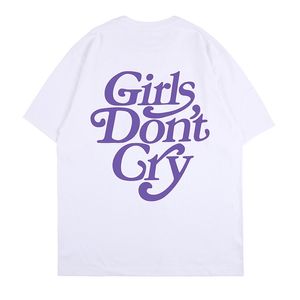 女の子は泣く面白いかわいい紫色のシャツグラフィックティー日本の街路壁の代替グランジ特大Tシャツ女性服210722