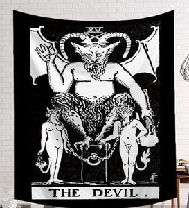 CAMMITEVER Black White Devil With Wings Classic European Styles Tapestries Beach Tapestry Printing Wall Hanging Art Collection 210609