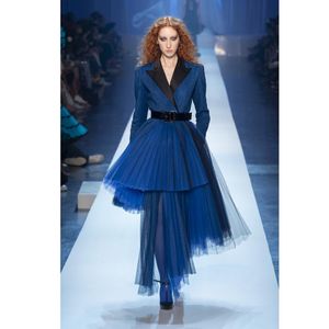 Röcke Chic Royal Blue Asymmetrischer Tüll Reißverschluss High Fashion Lange Frauen Maxi Rock Weiblichen Boden