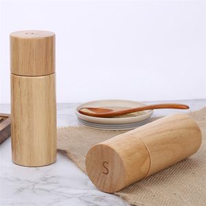 Деревянная соль и перцовый шлифовальный шейкер для барбекю Drop 210712
