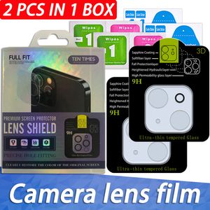 2pcs arka kamera lens temperli cam ekran koruyucu film için iPhone15 14 13 12 Mini 11 Pro Max
