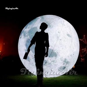 Pallone Super Moon soffiato ad aria personalizzato pianeta gonfiabile con illuminazione decorativa notturna per feste di carnevale all'aperto per decorazioni di concerti e matrimoni