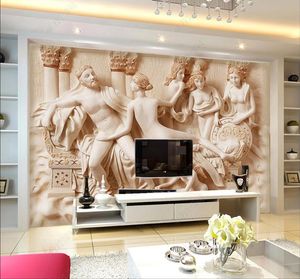 2021 Stile europeo personalizzato Photo Wallpaper 3D Stereoscopic Carattere Relief Decorazioni per la casa Soggiorno Camera da letto Sfondo sfondo