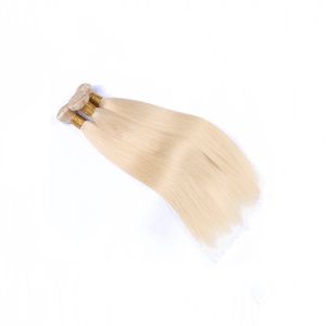 Klasa 10a Rosyjska ludzka Remy Virgin Hairs 1030 cala 3 pakiety 60 blond kolorowe proste włosy Weft 100gr kawałek 60 blond pakiet