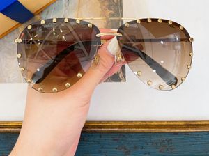 The Party Silver Mirrored Sunglasses Studded Metal Women Pilot Sun Glasses Frameless Shades with Box