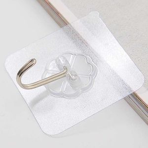 20Pcs Transparent Wall Hooks Waterproof Oilproof Self Adhesive Hooks Reusable Seamless Hanging Hook For Kitchen Bathroom Office