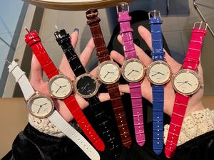 Классические женщины из нержавеющей стали кварцевые часы роскошный бренд геометрический горный хрусталь наручные часы дамы красочный кожаный браслет